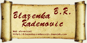Blaženka Radenović vizit kartica